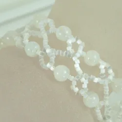 Bracelet M Rose Gold filled 14K - Duo Moonstone-Satin white - Bracelet M Rose Gold filled 14K - Rose Gold filled 14K